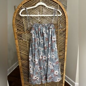 Floral Blue Spaghetti Strap Dress  (S)